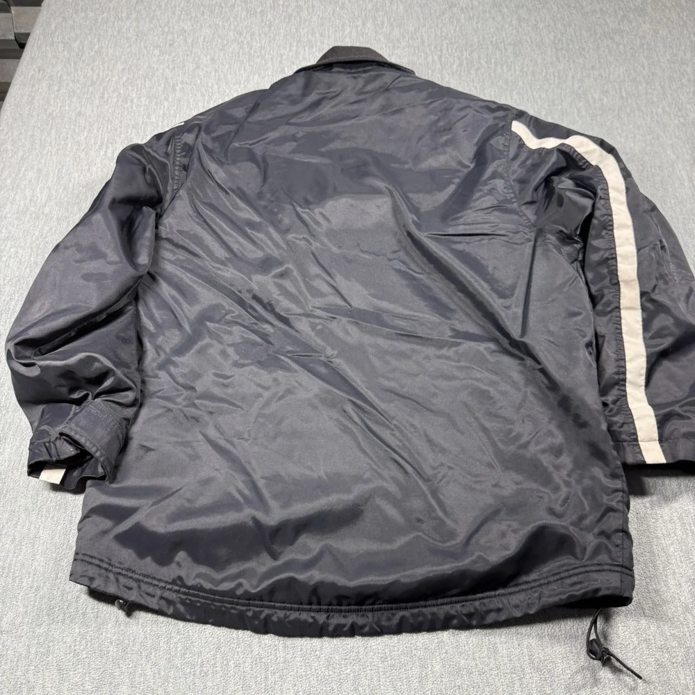 Nike Jacket Mens M Black Vintage Full Zip Warm Up Track Windbreaker Athletic VTG